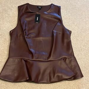 Express leather peplum top
